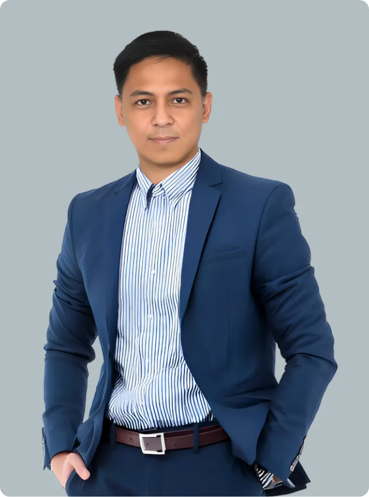 Portrait of a smiling man, a leader of a web development company